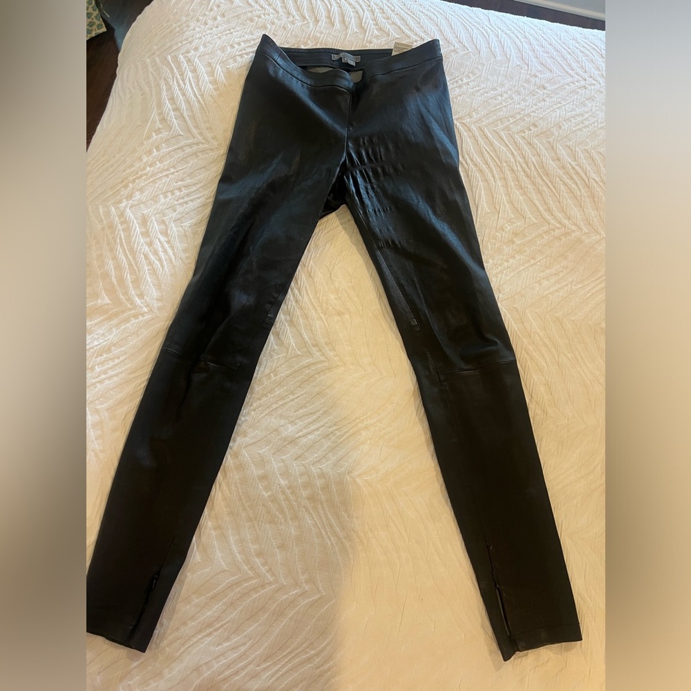 Vince Slim fit 100% leather trousers